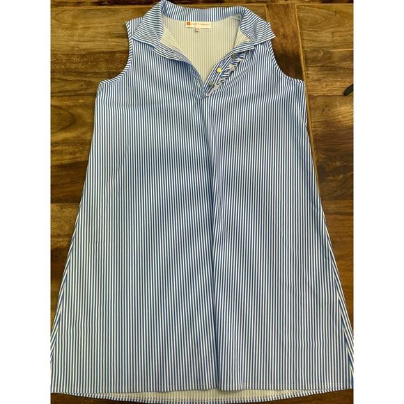 Jude Connally Carter Stripe Print Point Collar Short Sleeve Shirt Dress Size S - Picture 5 of 11